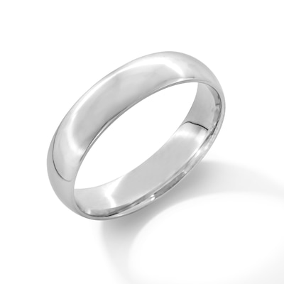 Men's 5.0mm Comfort-Fit Wedding Band in Sterling Silver