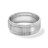 Thumbnail Image 1 of Men's 8.0mm Satin Centre Vintage-Style Wedding Band in Sterling Silver - Size 10