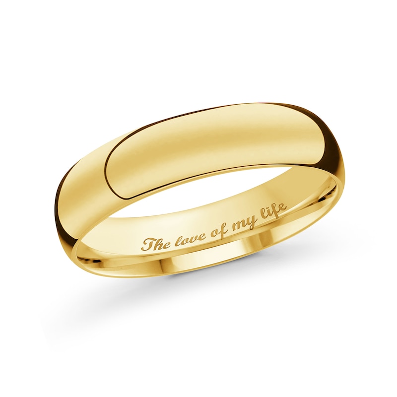 Men's 5.0mm Comfort-Fit Wedding Band in 10K Gold - Size 9