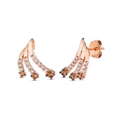 Le Vian® 0.42 CT. T.W. Chocolate Diamond® and Nude Diamond™ Shooting Star Earrings in 14K Strawberry Gold®