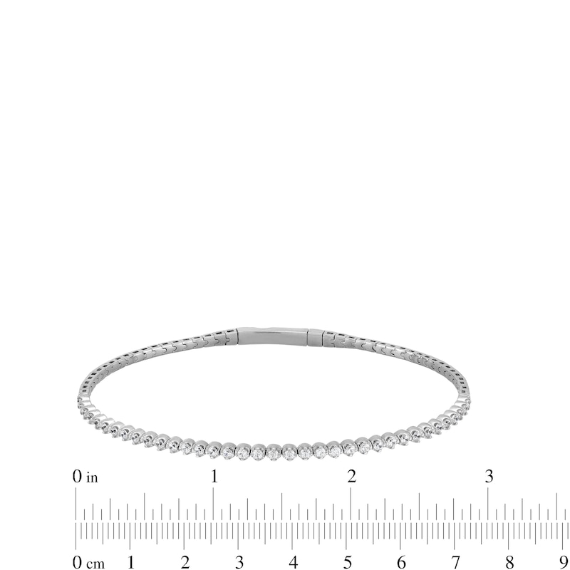 0.50 CT. T.W. Diamond Flexible Bangle in 10K White Gold - 6.75”