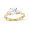 1.80 CT. T.W. Pear-Shaped and Round Certified Lab-Created Diamond Three Stone Engagement Ring in 14K Gold (F/SI2)