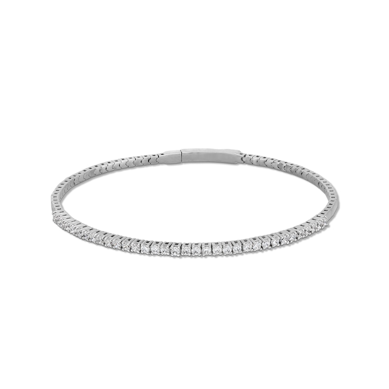 1.00 CT. T.W. Diamond Flexible Bangle in 10K White Gold - 7.25”