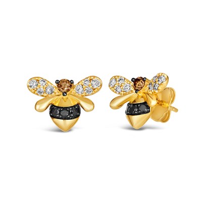 Le Vian® 0.43 CT. T.W. Tri-Colour Diamond Bee Stud Earrings in 14K Honey Gold™