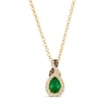 Thumbnail Image 0 of Le Vian® Pear-Shaped Costa Smeralda Emerald™ and 0.21 CT. T.W. Diamond Twist Frame Pendant in 14K Honey Gold™ - 19”