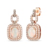 Thumbnail Image 0 of Le Vian® Oval Neopolitan Opal™ and 0.99 CT. T.W. Diamond Double Frame Doorknocker Drop Earrings in 14K Strawberry Gold®