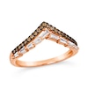 Thumbnail Image 0 of Le Vian® Chocolatier® 0.39 CT. T.W. Chocolate Diamond® and Vanilla Diamond® Double Chevron Ring in 14K Strawberry Gold®