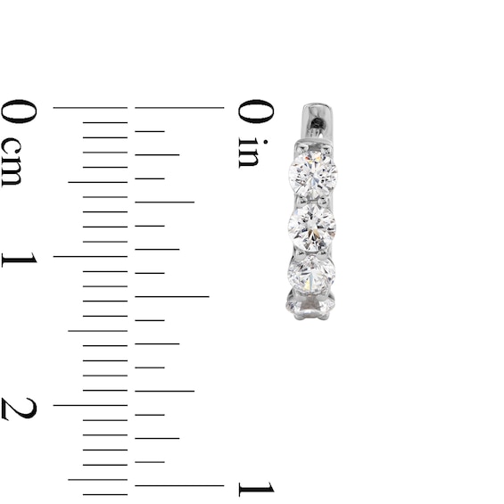 1.00 CT. T.W. Certified Lab-Created Diamond Four Stone Hoop Earrings in 10K White Gold (F/SI2)