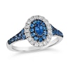 Le Vian® Oval Blueberry Sapphire™ and 0.25 CT. T.W. Nude Diamond™ Double Frame Ring in 14K Vanilla Gold®