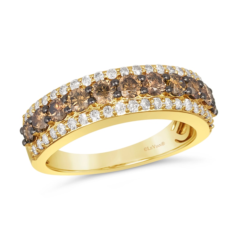 Le Vian® 1.33 CT. T.W. Chocolate Diamond® and Nude Diamond™ Multi-Row Ring in 14K Honey Gold™|Peoples Jewellers