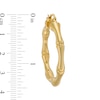 Thumbnail Image 1 of Italian Gold 38.0mm Bamboo-Pattern Hoop Earrings in Sculpted Hollow 14K Gold