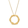 Thumbnail Image 0 of Italian Gold Bamboo Hexagon Pendant in Sculpted Hollow 14K Gold - 17”