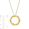 Thumbnail Image 2 of Italian Gold Bamboo Hexagon Pendant in Sculpted Hollow 14K Gold - 17”