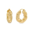 Thumbnail Image 0 of Italian Gold 20.4mm Diamond-Cut Twist Hoop Earrings in Sculpted Hollow 14K Gold