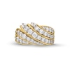 Thumbnail Image 3 of 1.50 CT. T.W. Diamond Multi-Row Cascading Wave Ring in 10K Gold