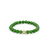 8.0mm Jade Bead Strand Bracelet with 14K Gold Centre Bead - 7.5"