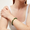 8.0mm Jade Bead Strand Bracelet with 14K Gold Centre Bead - 7.5"