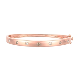 Le Vian® 0.70 CT. T.W. Chocolate Diamond® and Nude Diamond™ Station Bangle in 14K Strawberry Gold® - 6.75”