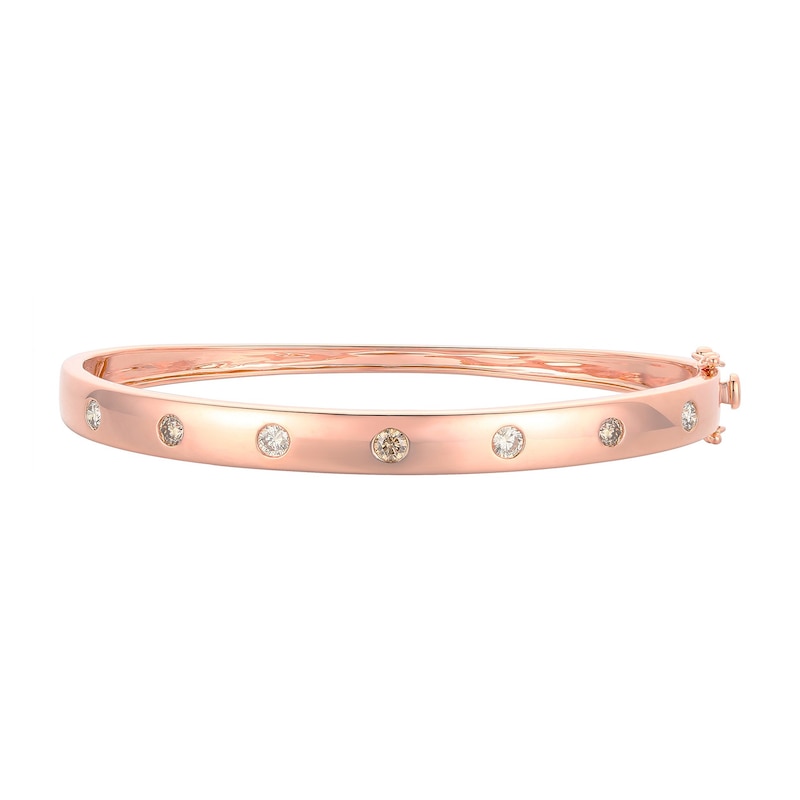 Le Vian® 0.70 CT. T.W. Chocolate Diamond® and Nude Diamond™ Station Bangle in 14K Strawberry Gold® - 6.75”|Peoples Jewellers