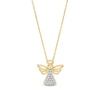 Thumbnail Image 0 of 0.115 CT. T.W. Diamond Angel Pendant in Sterling Silver with 14K Gold Plate