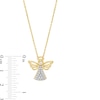 Thumbnail Image 3 of 0.115 CT. T.W. Diamond Angel Pendant in Sterling Silver with 14K Gold Plate