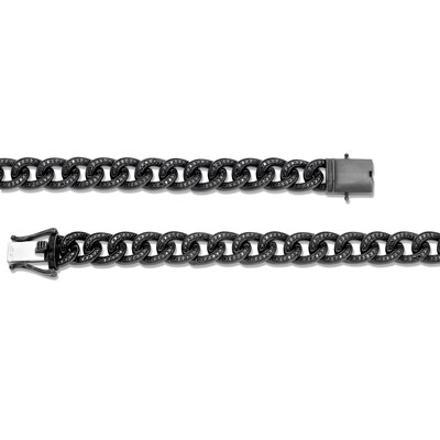 Vera Wang Men 4.45 CT. T.W. Black Diamond Curb Chain Necklace in Sterling Silver with Black Ruthenium - 20"