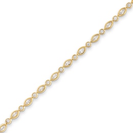 2.00 CT. T.W. Baguette and Round Certified Lab-Created Diamond Alternating Line Bracelet in 14K Gold (F/SI2)