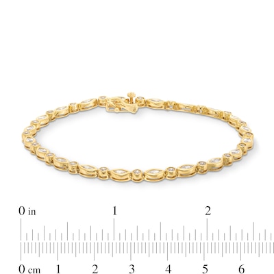 2.00 CT. T.W. Baguette and Round Certified Lab-Created Diamond Alternating Line Bracelet in 14K Gold (F/SI2)