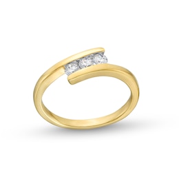 0.30 CT. T.W. Diamond Trio Bypass Ring in 10K Gold