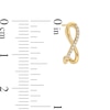 0.065 CT. T.W. Diamond Infinity Twist J-Hoop Earrings in 10K Gold