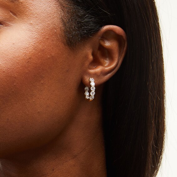 3.00 CT. T.W. Certified Lab-Created Diamond Inside-Out Hoop Earrings in 14K Gold (F/SI2)