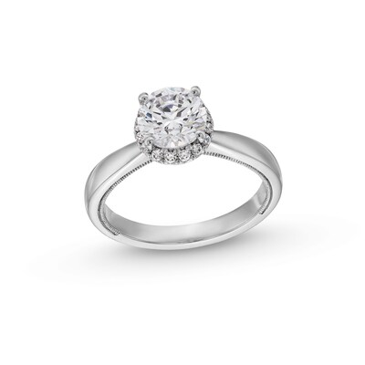 1.40 CT. T.W. Certified Lab-Created Diamond Hidden Halo Engagement Ring in 14K White Gold (F/SI2)