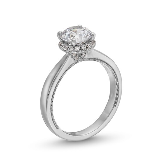 1.40 CT. T.W. Certified Lab-Created Diamond Hidden Halo Engagement Ring in 14K White Gold (F/SI2)