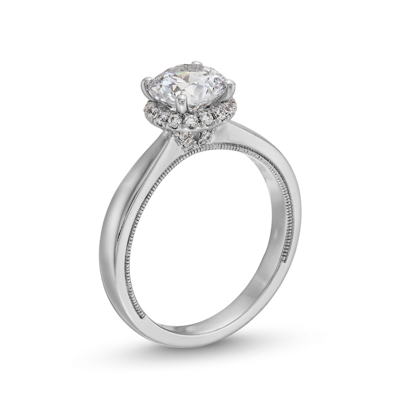 1.40 CT. T.W. Certified Lab-Created Diamond Hidden Halo Engagement Ring in 14K White Gold (F/SI2)|Peoples Jewellers