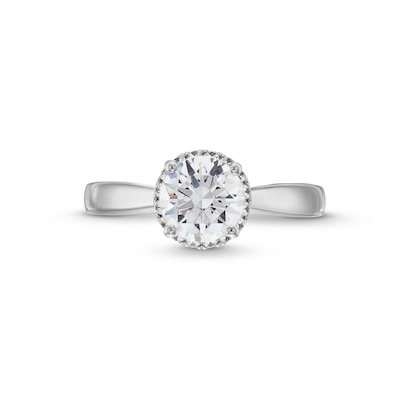 1.40 CT. T.W. Certified Lab-Created Diamond Hidden Halo Engagement Ring in 14K White Gold (F/SI2)