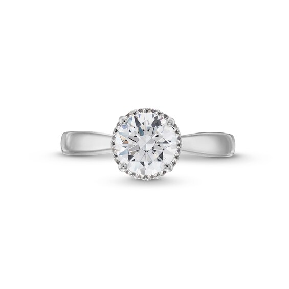 1.40 CT. T.W. Certified Lab-Created Diamond Hidden Halo Engagement Ring in 14K White Gold (F/SI2)