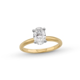 1.00 CT. Oval Certified Diamond Solitaire Engagement Ring in 14K Gold (I/I1)