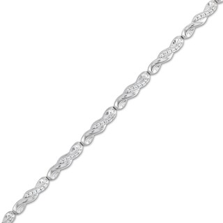 0.30 CT. T.W. Diamond Twist Link Bracelet in Sterling Silver