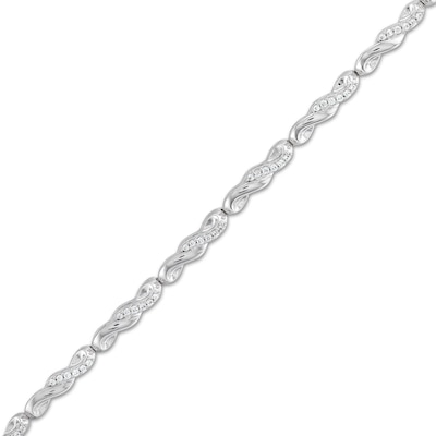 0.30 CT. T.W. Diamond Twist Link Bracelet in Sterling Silver