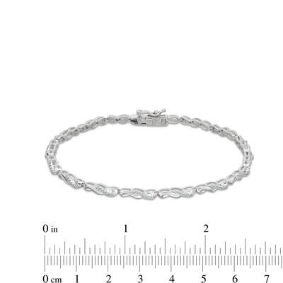 0.30 CT. T.W. Diamond Twist Link Bracelet in Sterling Silver