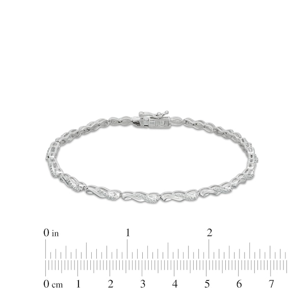 0.30 CT. T.W. Diamond Twist Link Bracelet in Sterling Silver