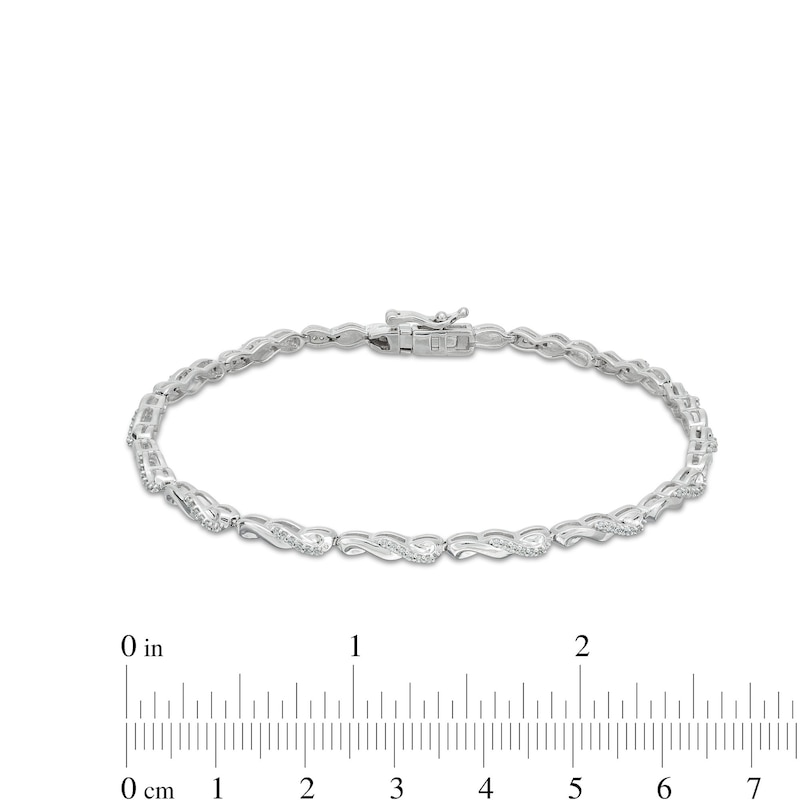 0.30 CT. T.W. Diamond Twist Link Bracelet in Sterling Silver