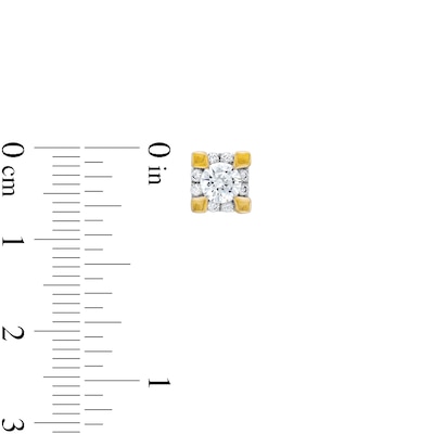 Canadian Certified Centre Diamond 1.00 CT. T.W. Square Block Stud Earrings in 14K Gold (I/I2)