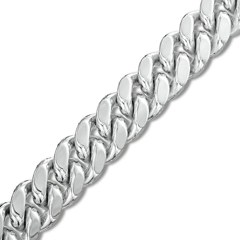 Previously Owned - Diamond-Cut 10.7mm Cuban Curb Chain Bracelet in Solid Sterling Silver  - 8.5"|Peoples Jewellers