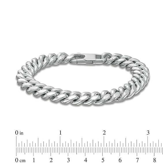 Previously Owned - Diamond-Cut 10.7mm Cuban Curb Chain Bracelet in Solid Sterling Silver  - 8.5"