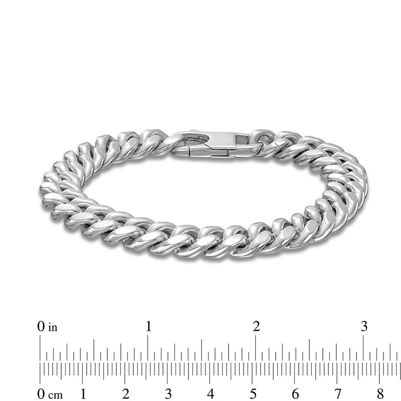 Previously Owned - Diamond-Cut 10.7mm Cuban Curb Chain Bracelet in Solid Sterling Silver  - 8.5"