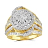 Previously Owned - 1.99 CT. T.W. Multi-Diamond Double Frame Bypass Ring in 10K Gold