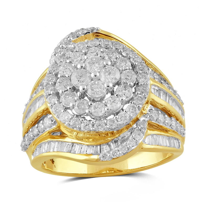 Previously Owned - 1.99 CT. T.W. Multi-Diamond Double Frame Bypass Ring in 10K Gold|Peoples Jewellers