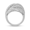 Previously Owned - 2.00 CT. T.W. Baguette and Round Diamond Multi-Row Ring in 10K White Gold