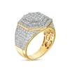 Previously Owned - Men's 3.80 CT. T.W. Diamond Multi-Row Geometric Ring in 10K Gold